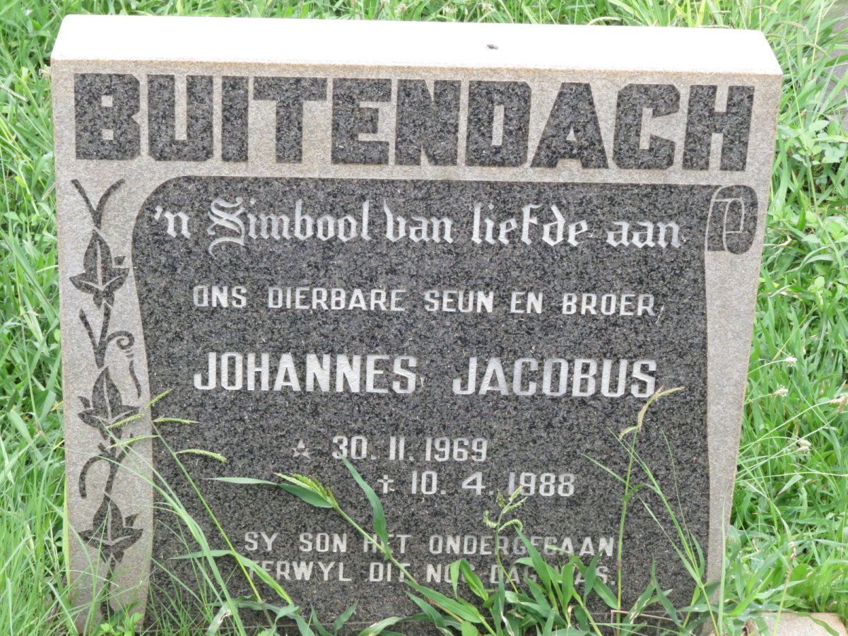 BUITENDACH Johannes Jacobus 1969-1988