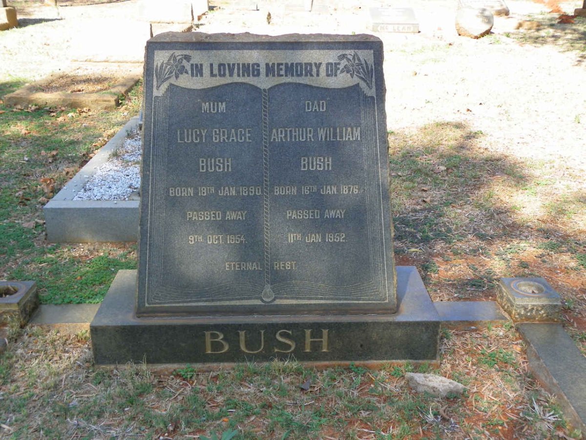 BUSH Arthur William 1876-1952 &amp; Lucy Grace 1890-1954