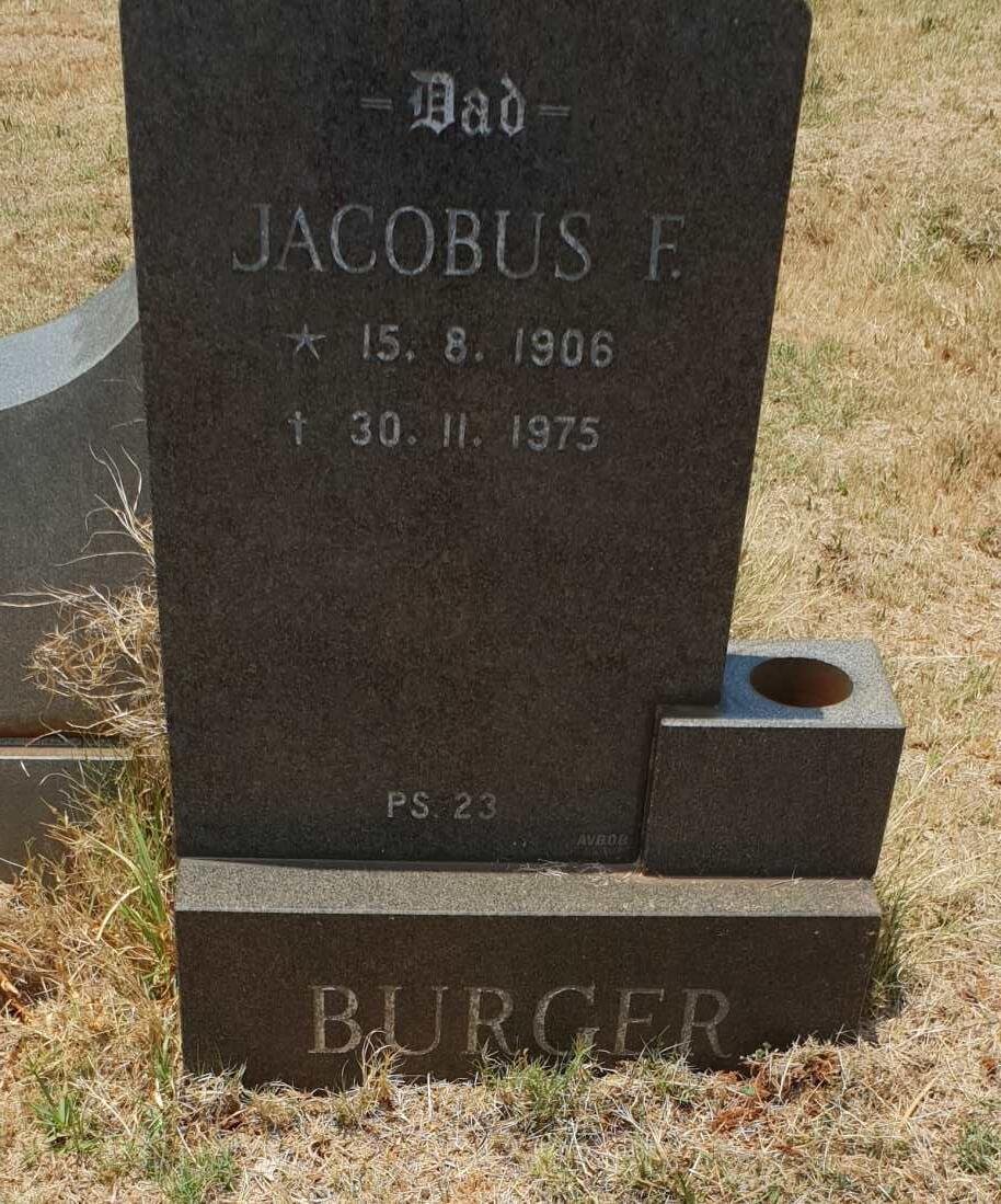 BURGER Jacobus F. 1906-1975