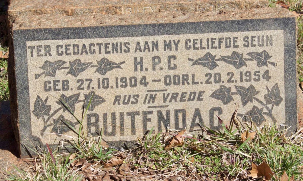 BUITENDAG H.P.C. 1904-1954