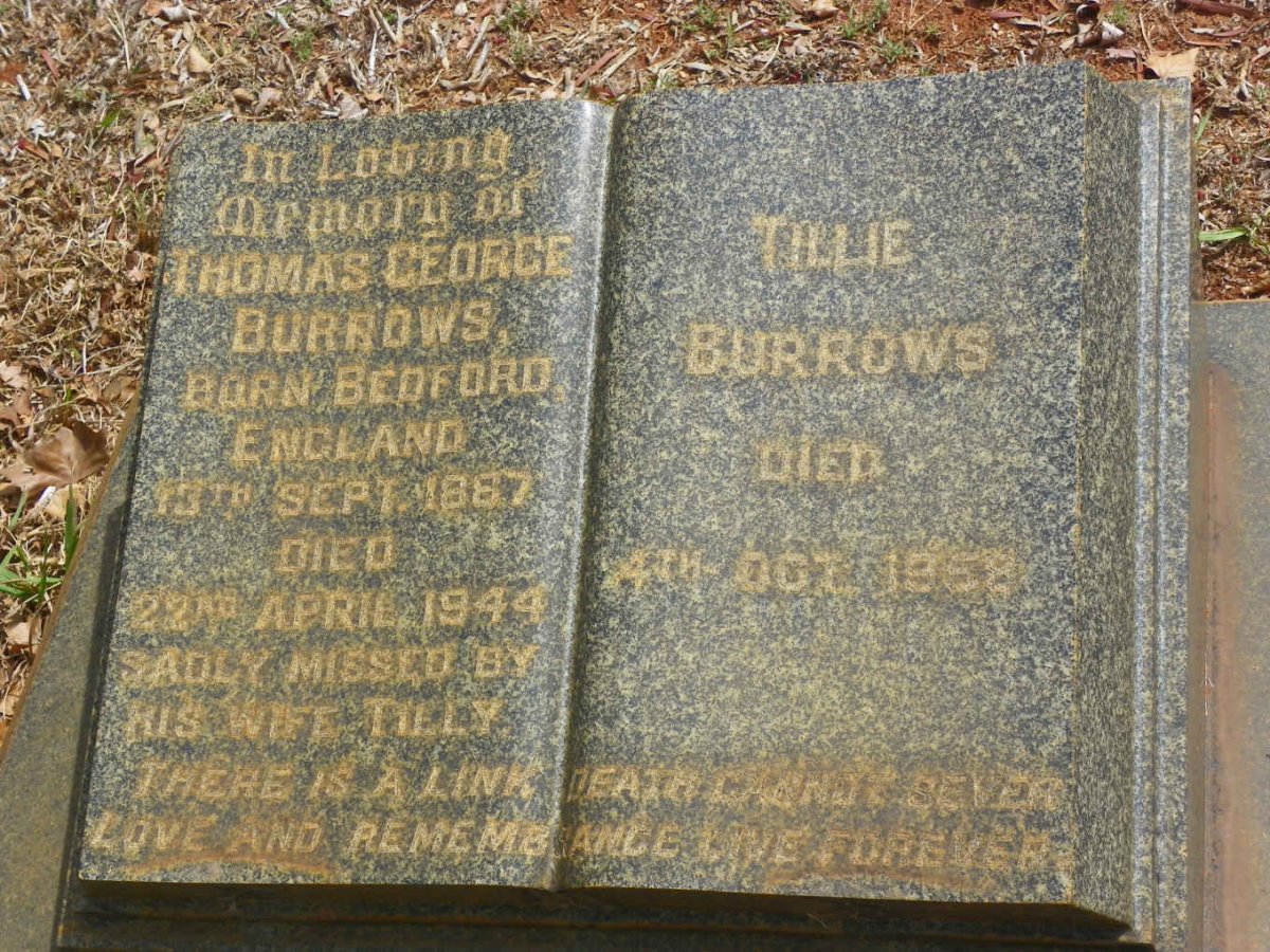 BURROWS Thomas George 1887-1944 &amp; Tillie -1958