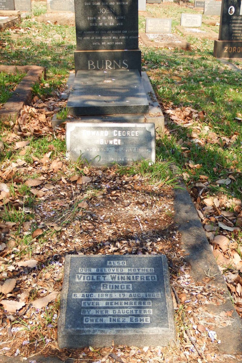 BUNCE Edward George 1892-1955 &amp; Violet Winnifred 1895-1960