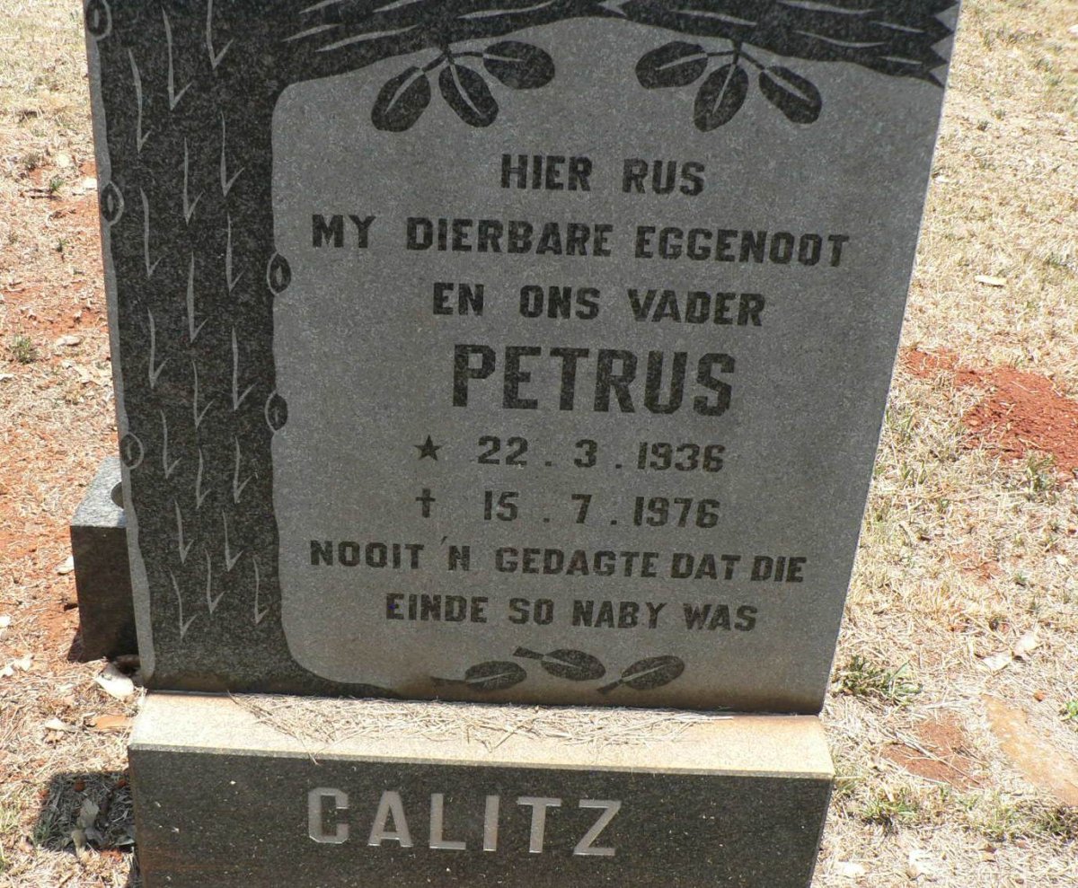 CALITZ Petrus 1936-1976