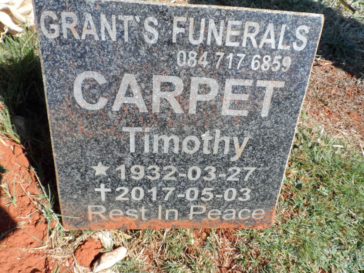 CARPET Timothy 1932-2017