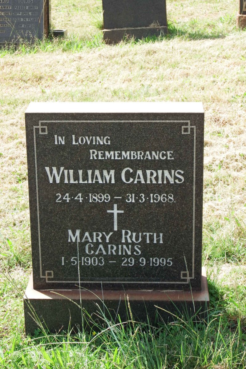 CARINS William 1899-1968 &amp; Mary Ruth 1903-1995