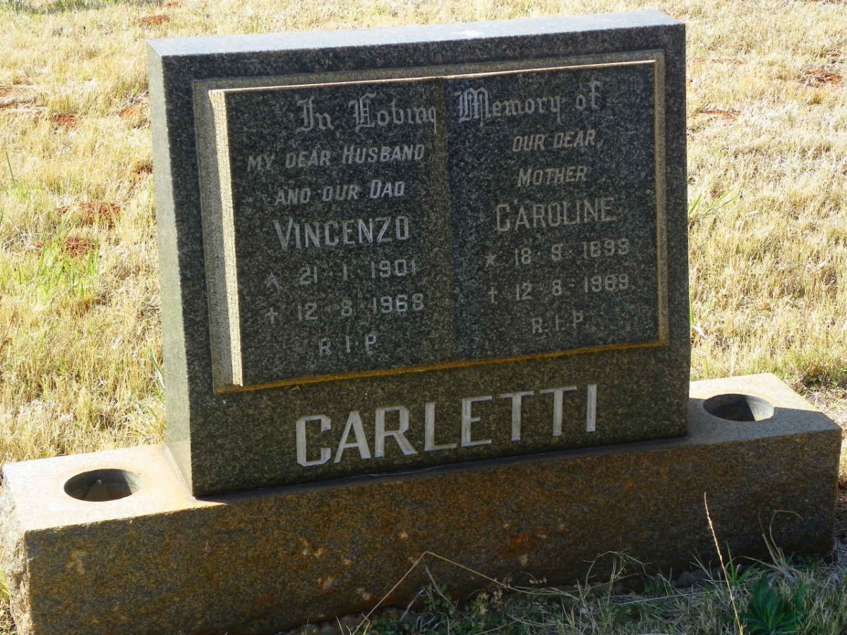 CARLETTI Vincenzo 1901-1968 &amp; Caroline 1899-1969