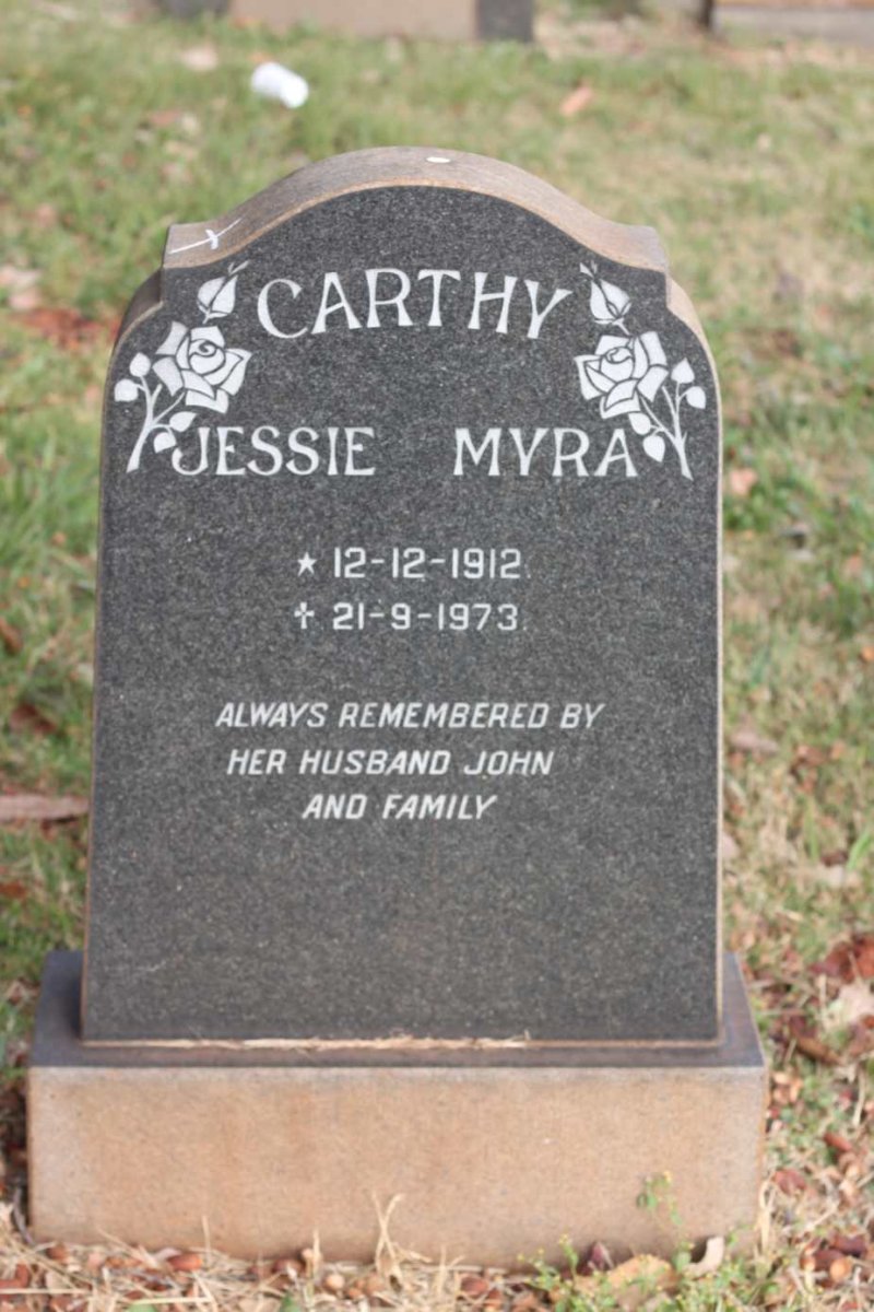 CARTHY Jessie Myra 1912-1973
