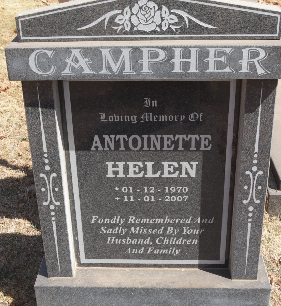 CAMPHER Antoinette Helen 1970-2007