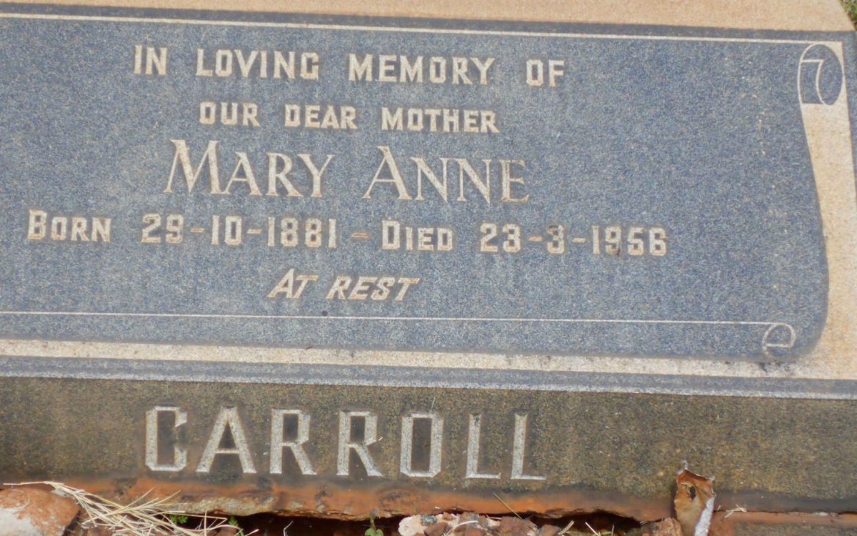 CARROLL Mary Anne 1881-1956