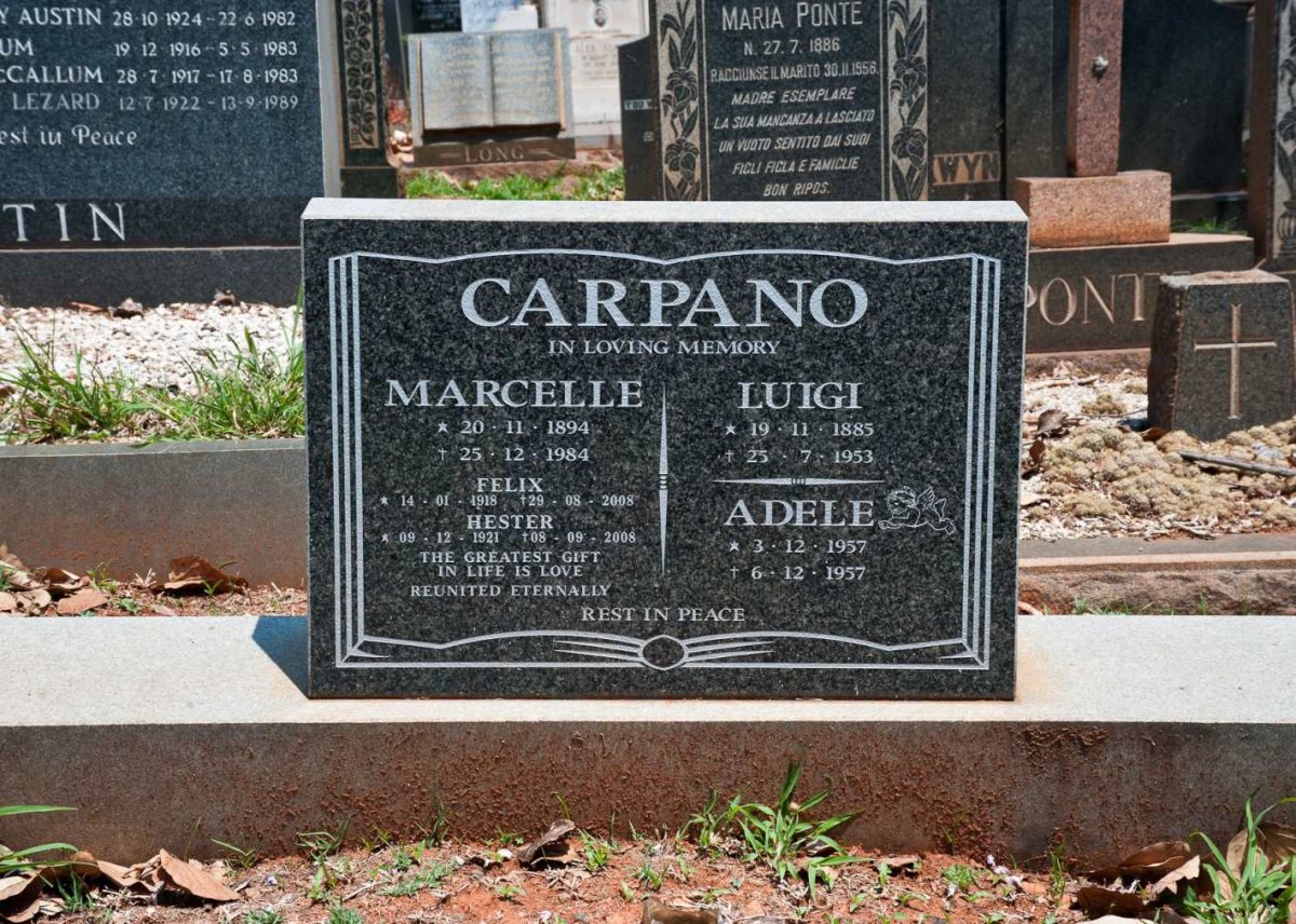 CARPANO Luigi 1885-1953 :: CARPANO Marcelle 1894-1984