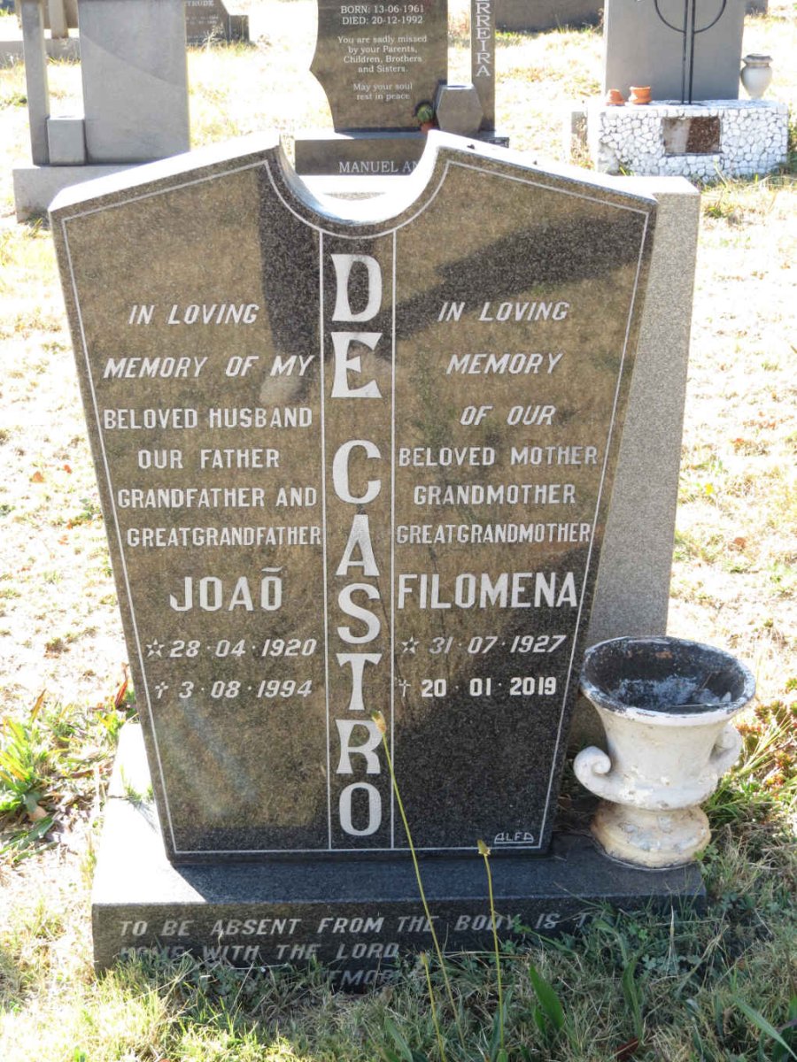 CASTRO Joaō, de 1920-1994 &amp; Filomena 1927-2019