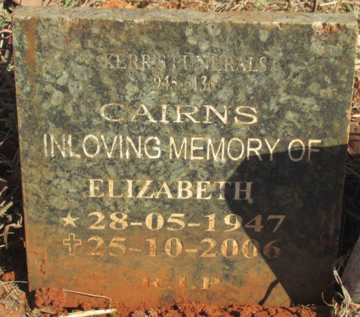 CAIRNS Elizabeth 1947-2006