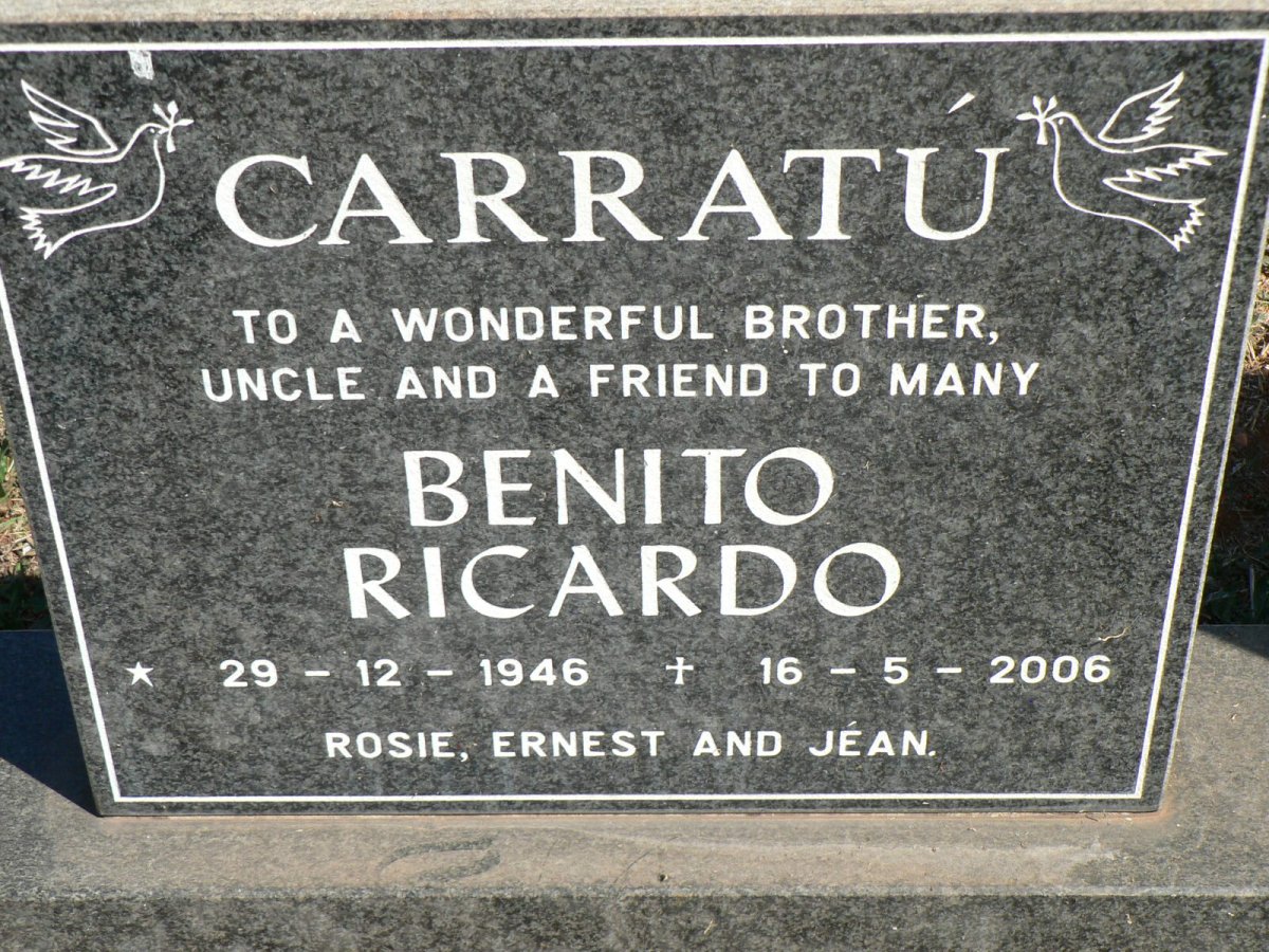 CARRATU Benito Ricardo 1946-2006