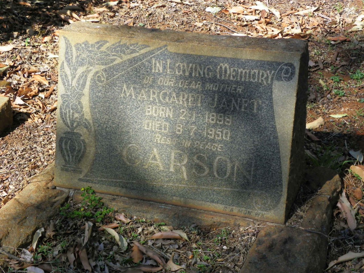 CARSON Margaret Janet 1899-1950