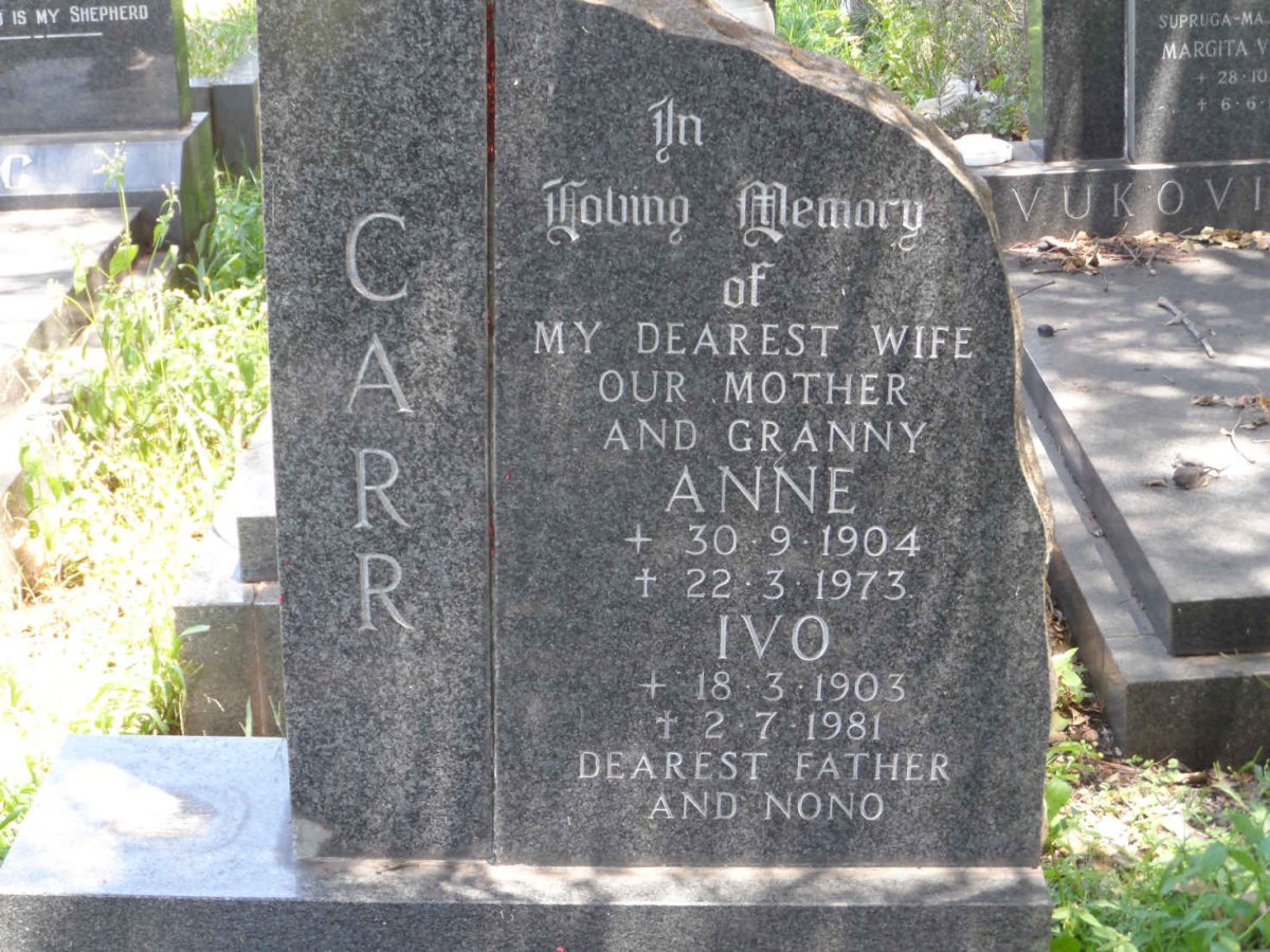 CARR Ivo 1903-1981 &amp; Anne 1904-1973