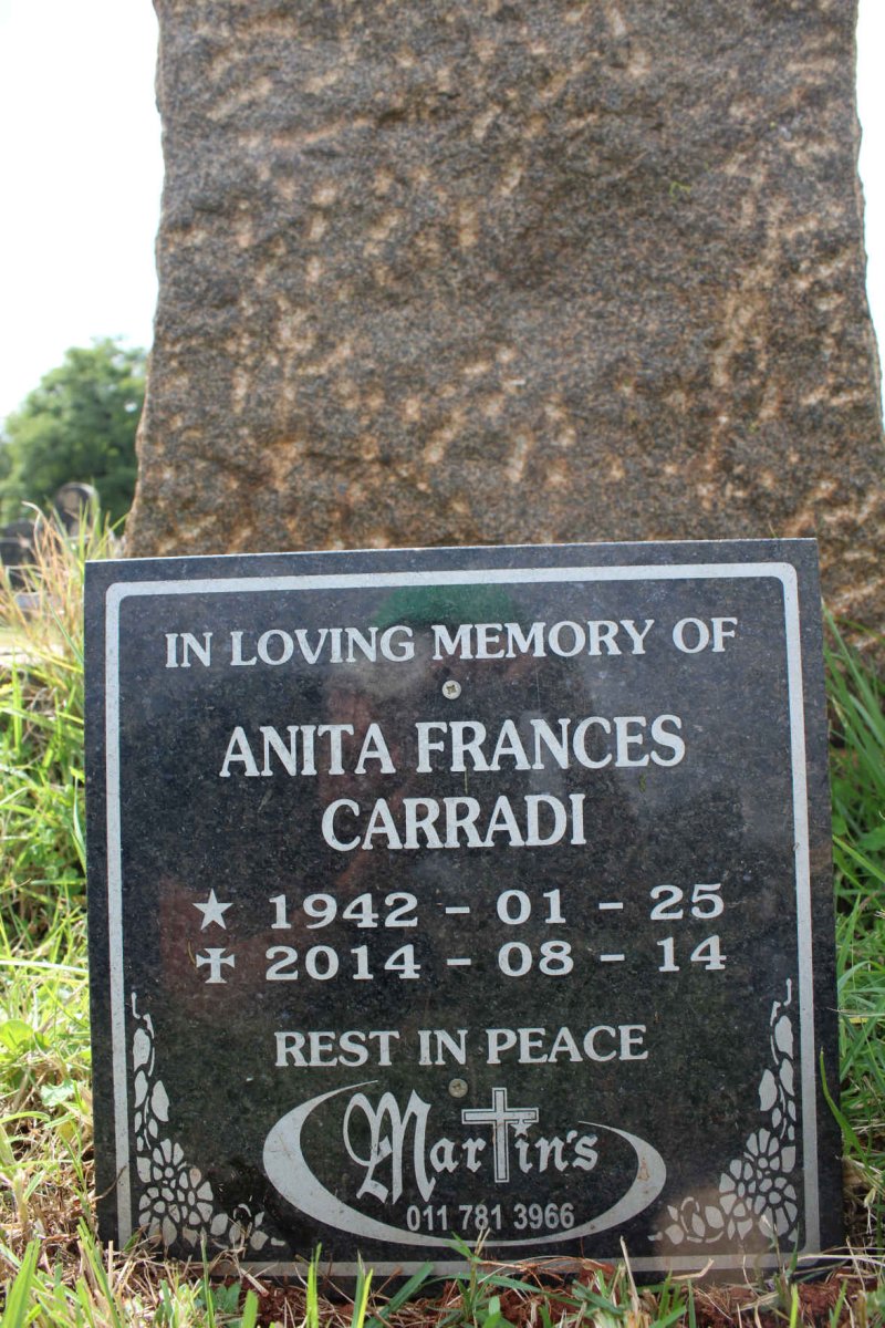 CARRADI Anita Frances 1942-2014