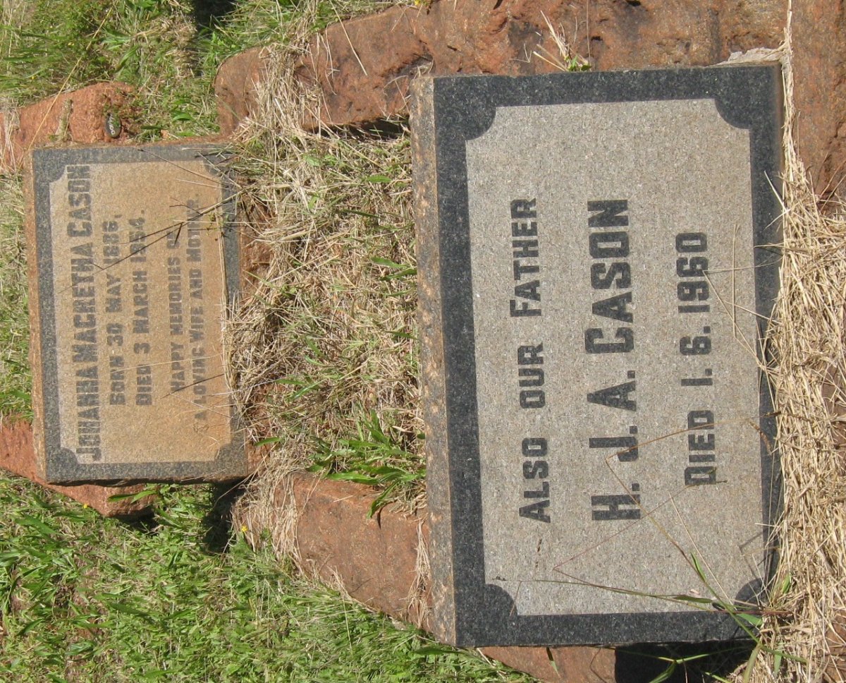 CASON H.J.A. -1960 &amp; Johanna Magretha 1886-1954
