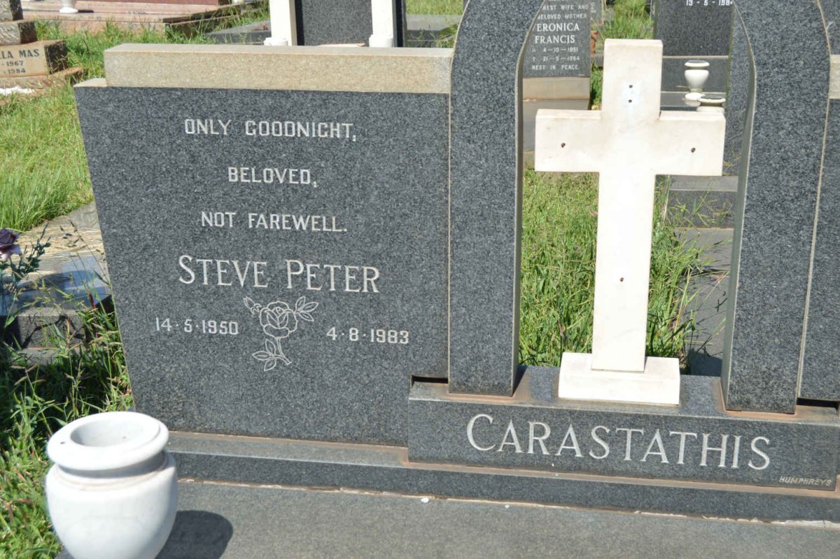 CARASTATHIS Steve Peter 1950-1983 :: CARASTATHIS Gareth Peter 1980-1983