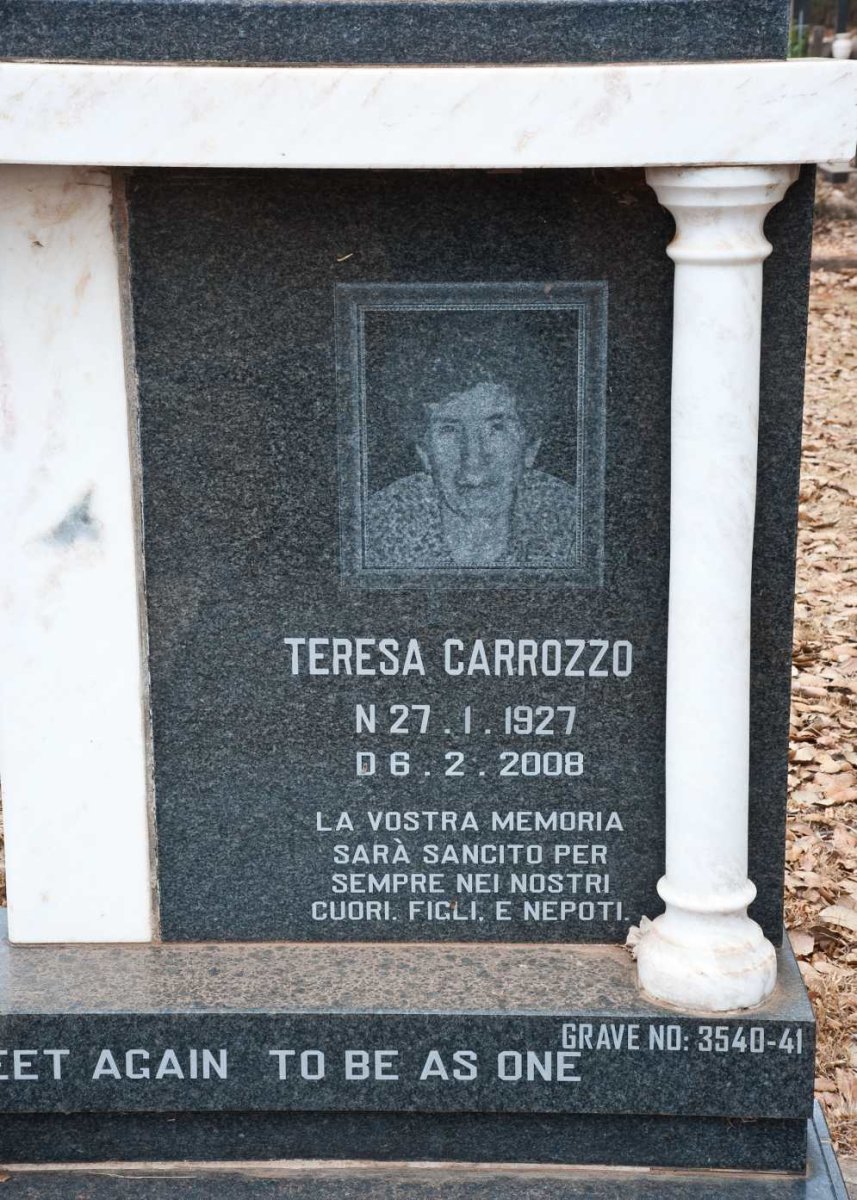 CARROZZO Vincenzo 1918-1978 &amp; Teresa 1927-2008