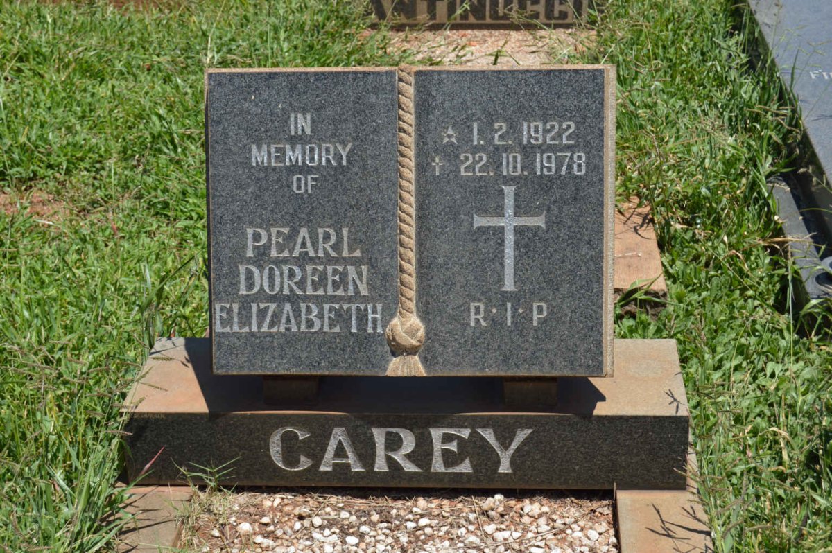 CAREY Pearl Doreen Elizabeth 1922-1978