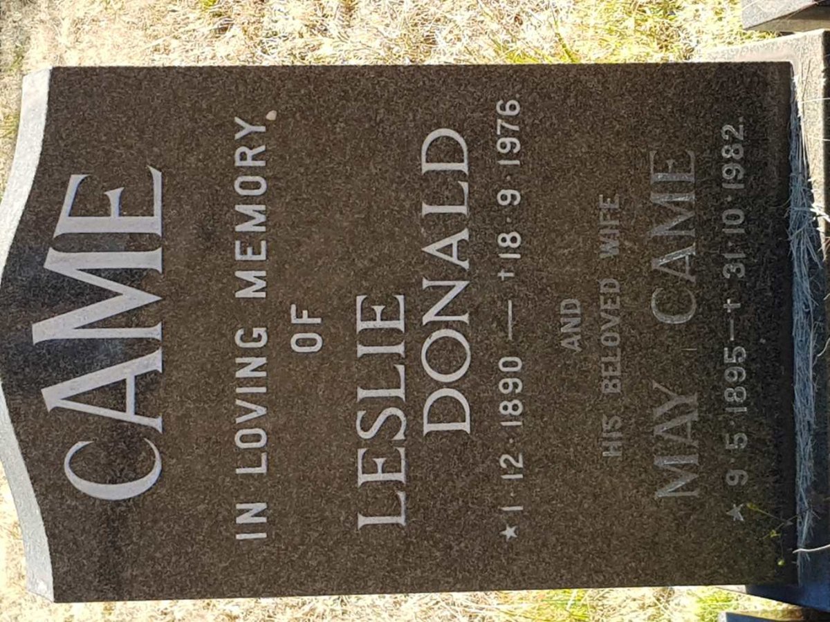 CAME Leslie Donald 1890-1976 &amp; May 1895-1982