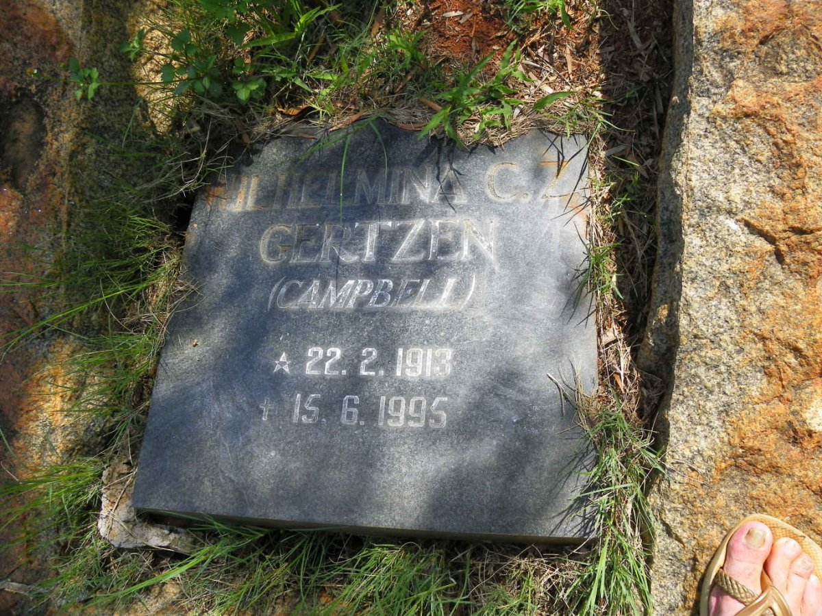 CAMPBELL Francis Gerald -1943 :: GERTZEN Wilhelmina C.Z. nee CAMPBELL  1913-1995