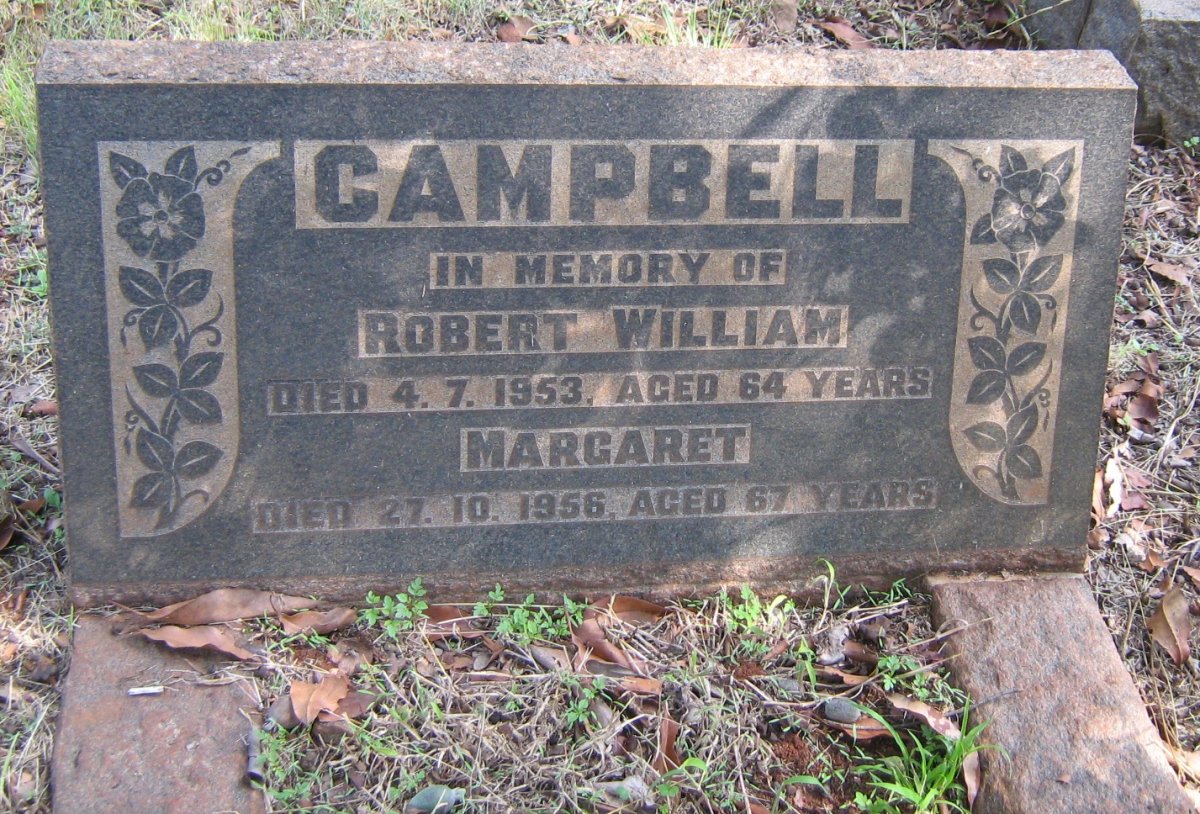 CAMPBELL Robert William -1953 &amp; Margaret -1956