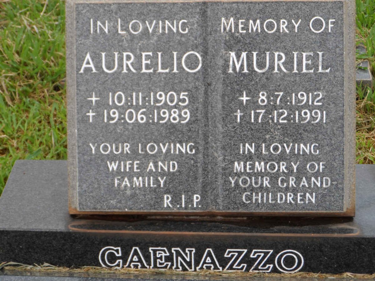 CAENAZZO Aurelio 1905-1989 &amp; Muriel 1912-1991