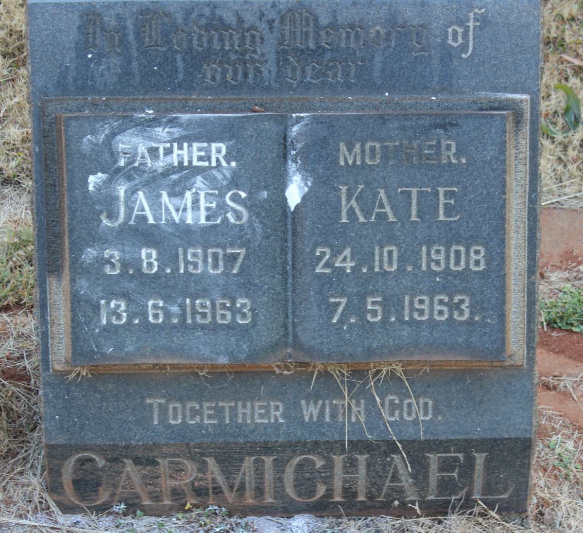 CARMICHAEL James 1907-1963 &amp; Kate 1908-1963