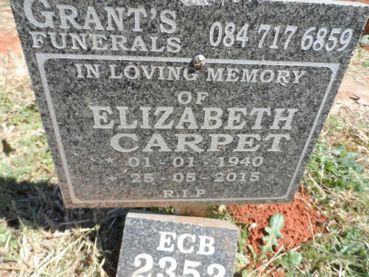 CARPET Elizabeth 1940-2015