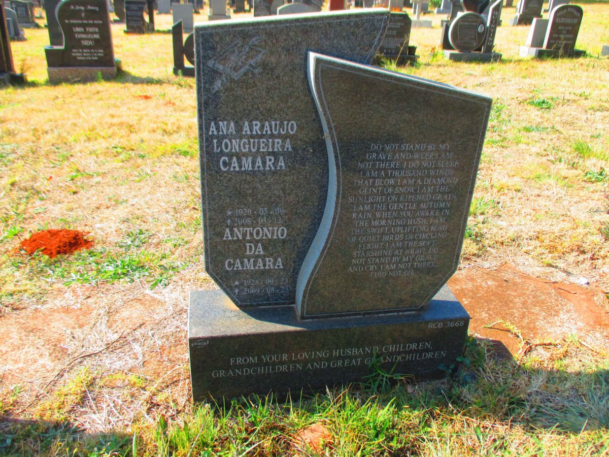 CAMARA Antonio Da 1928-2009 &amp; Ana Araujo Longueira 1920-2008
