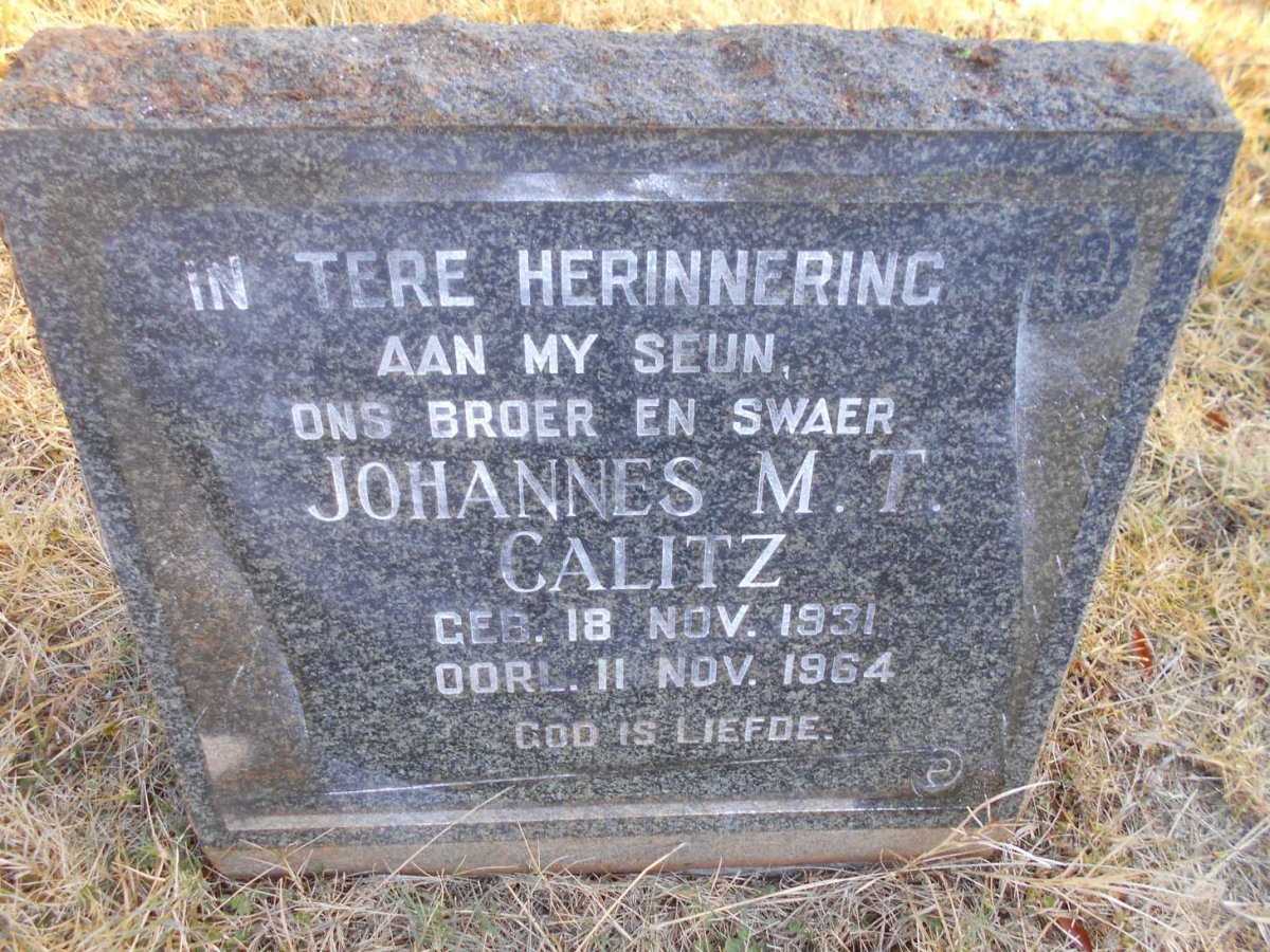 CALITZ Johannes M.T. 1931-1964