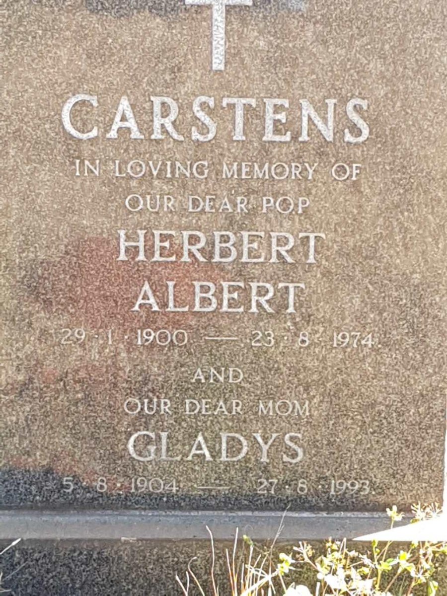 CARSTENS Herbert Albert 1900-1974 &amp; Gladys 1904-1993