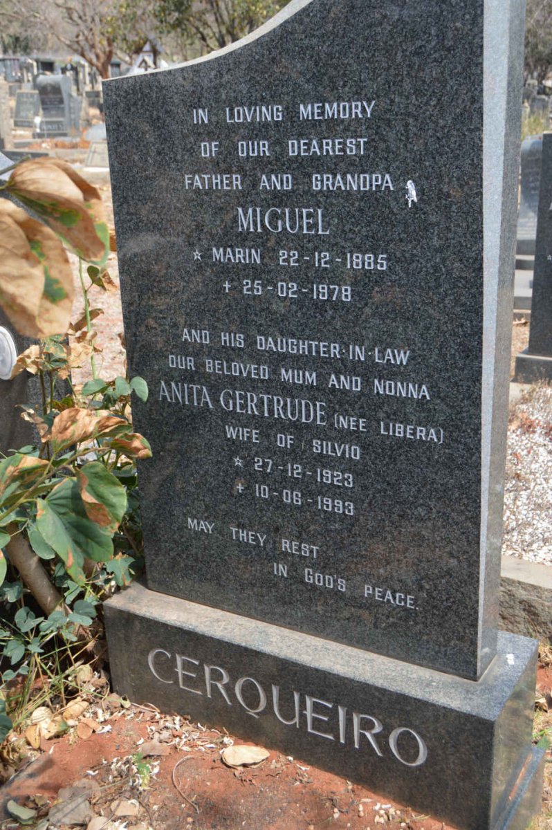 CERQUEIRO Miguel 1885-1978 &amp; Maria Alice CASTELLO 1899-1984