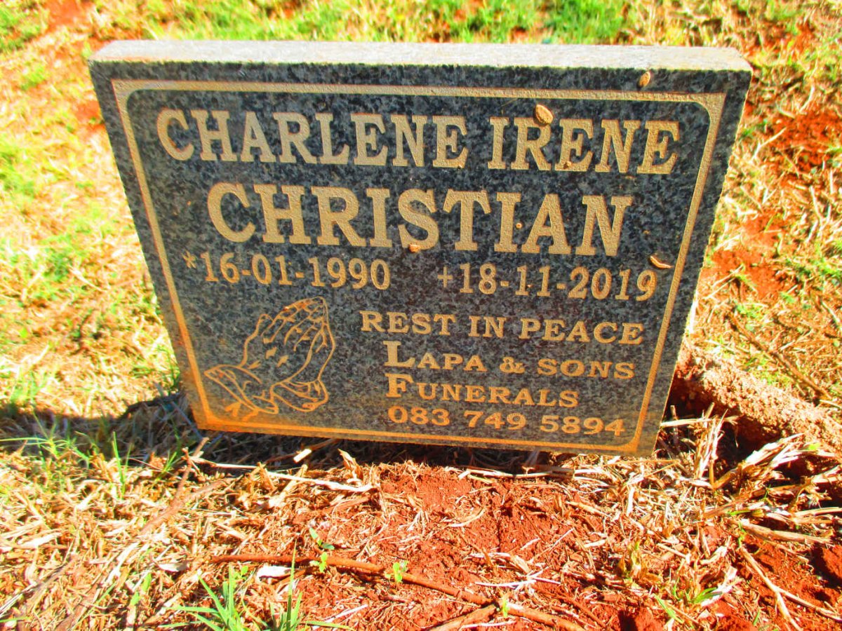 CHRISTIAN Charlene Irene 1990-2019