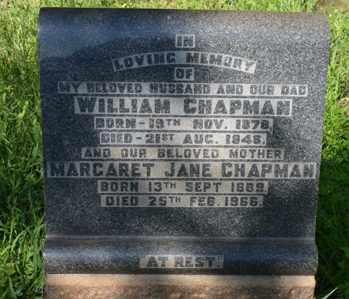 CHAPMAN William 1878-1948 &amp; Margaret Jane 1889-1966