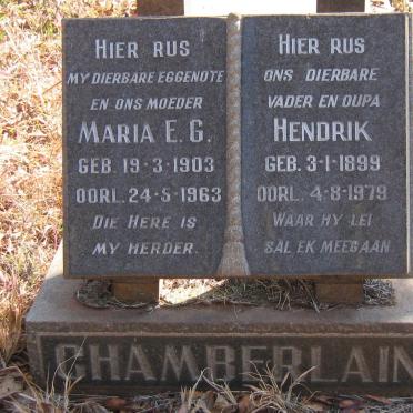CHAMBERLAIN Hendrik 1899-1979 &amp; Maria E.G. 1903-1963