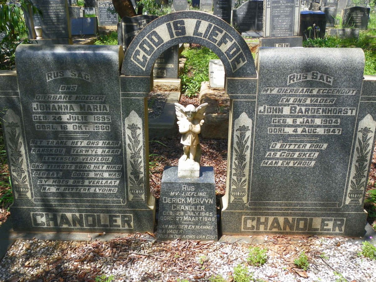 CHANDLER John Bardenhorst 1904-1947 &amp; Johanna Maria 1895-1960 :: CHANDLER Derick Mervyn 1945-1948
