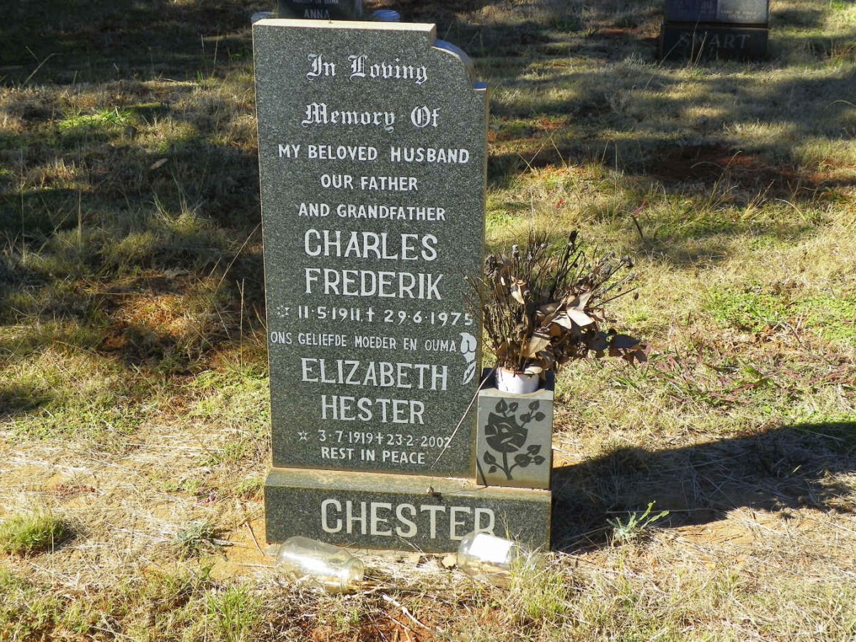 CHESTER Charles Frederik 1911-1975 &amp; Elizabeth Hester 1919-2002