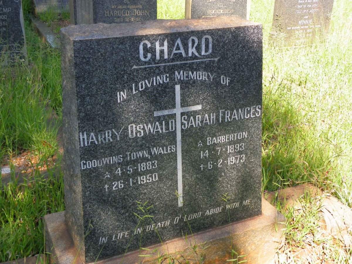 CHARD Harry Oswald 1883-1950 &amp; Sarah Frances 1893-1973