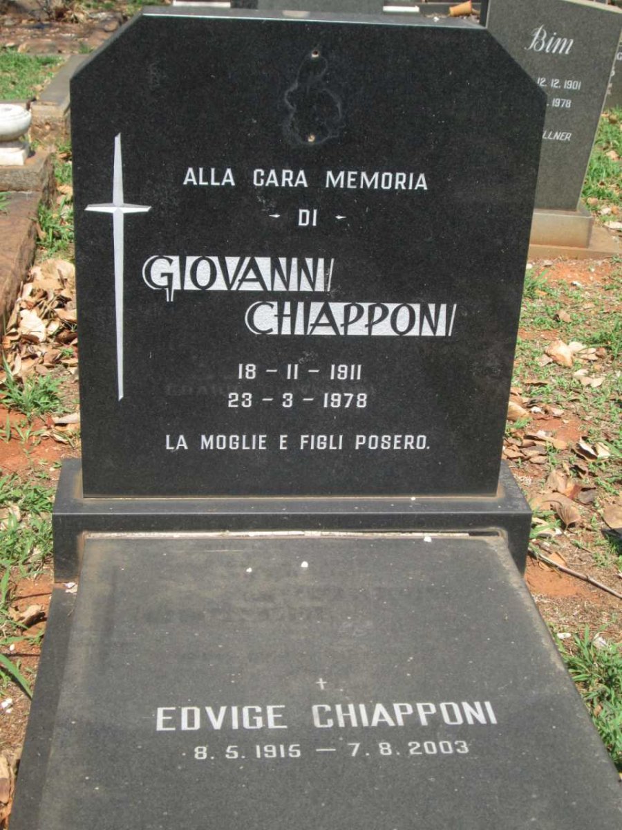 CHIAPPONI Giovanni 1911 -1978 :: CHIAPPONI Edvige 1915-2003