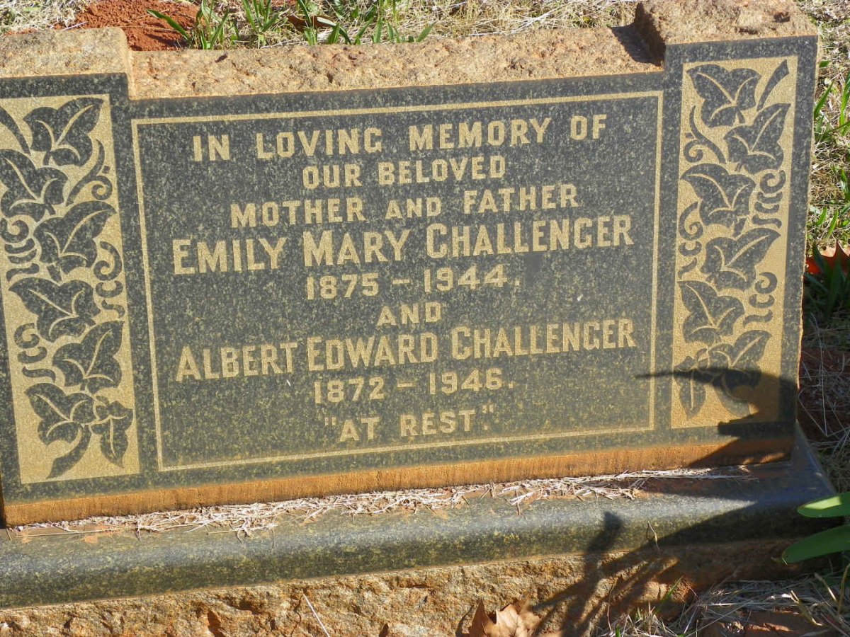 CHALLENGER Albert Edward 1872-1946 &amp; Emily Mary 1875-1944
