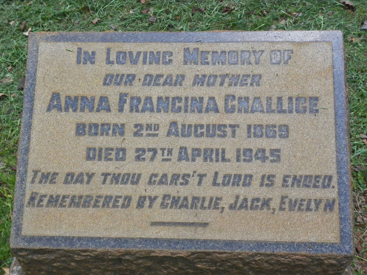 CHALLICE Anna Francina 1869-1945