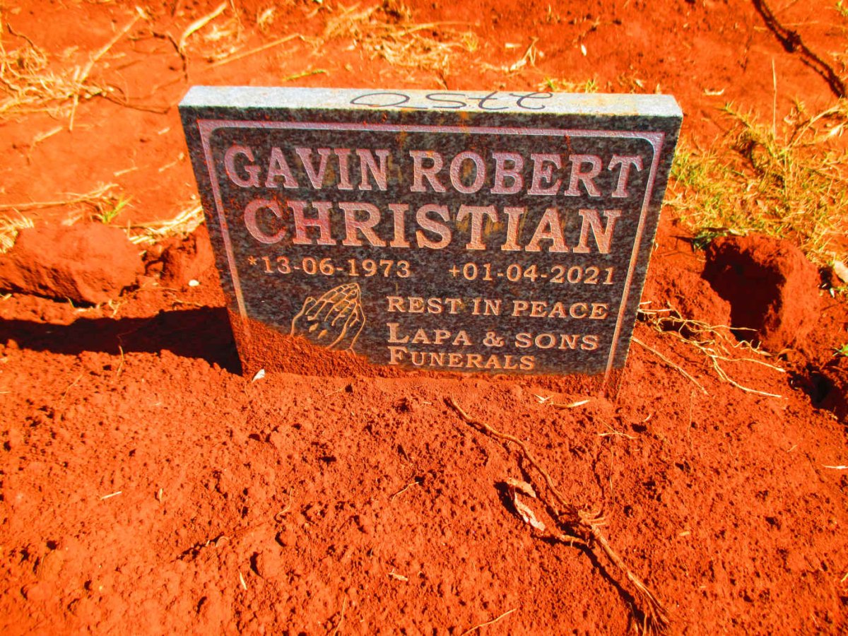 CHRISTIAN Gavin Robert 1973-2021