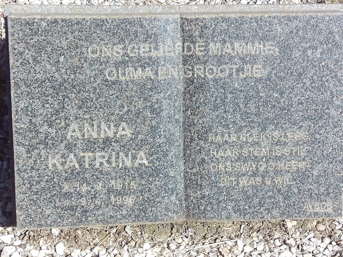 CHAMBERS Anna Katrina 1915-1996