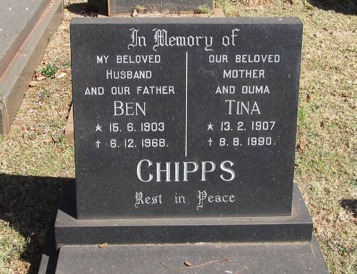 CHIPPS Ben 1903-1968 &amp; Tina 1907-1990