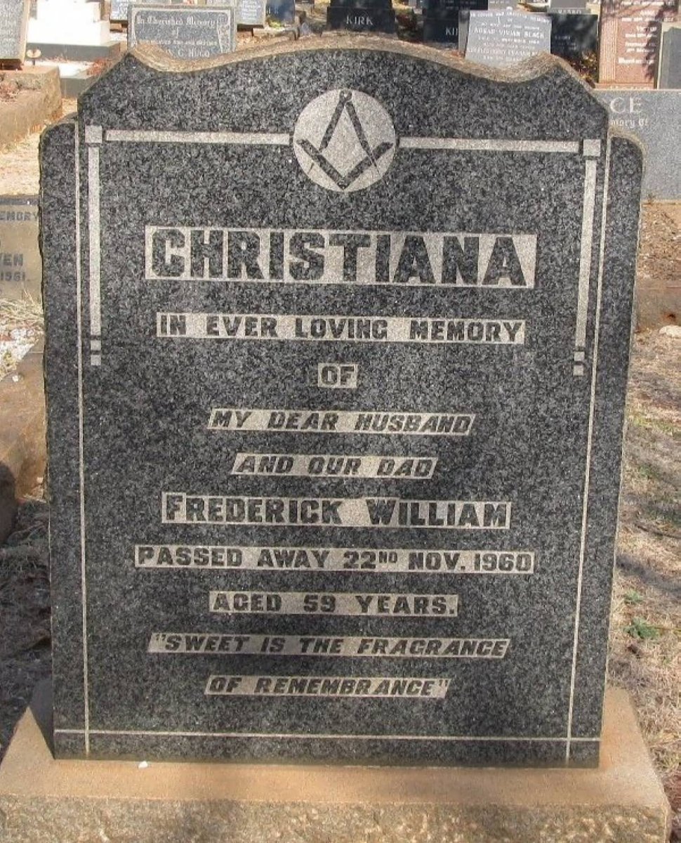 CHRISTIANA Frederick William -1960