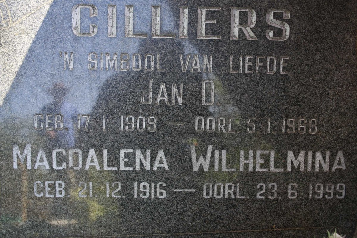 CILLIERS Jan D. 1909-1966 &amp; Magdalena Wilhelmina 1916-1999
