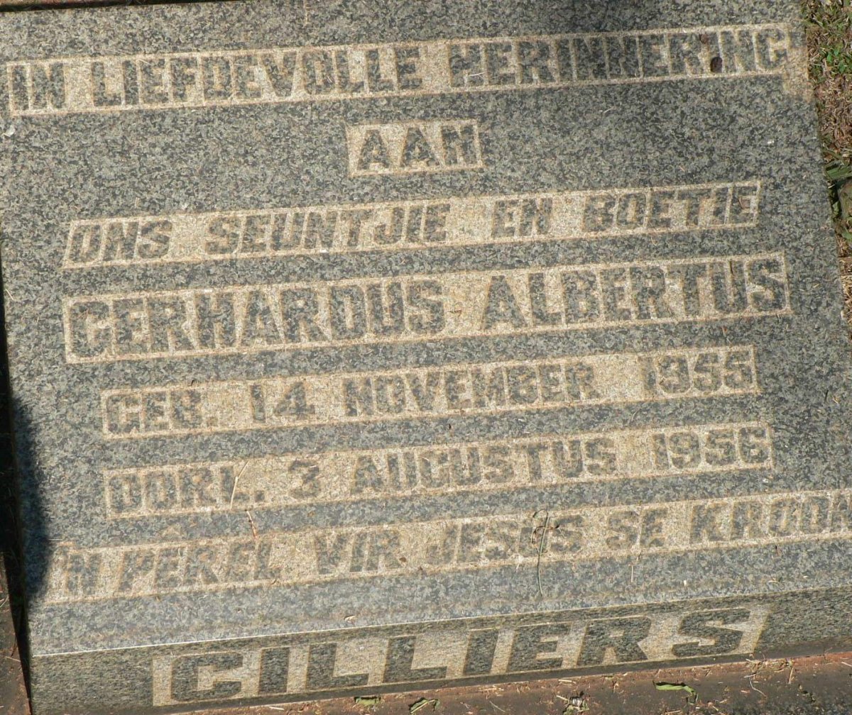 CILLIERS Gerhardus Albertus 1955-1956
