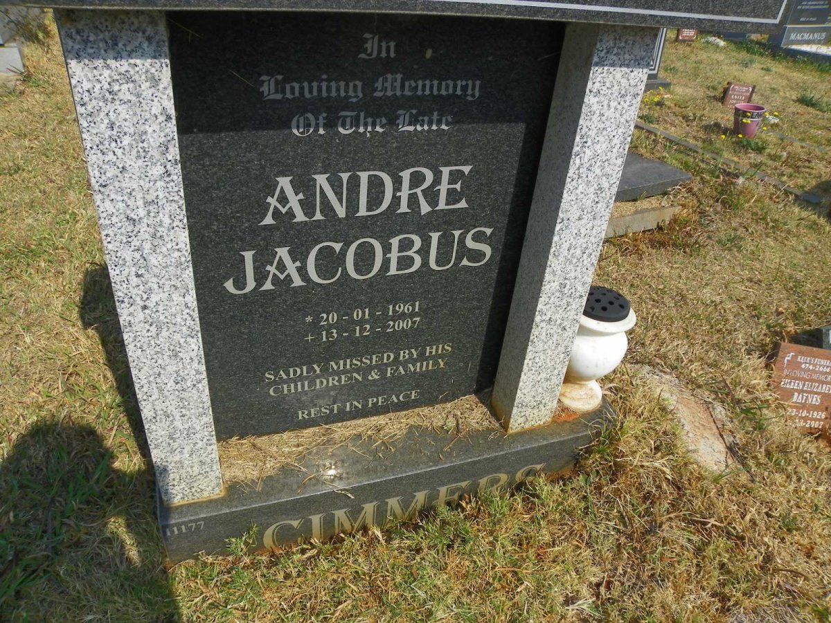 CIMMERS Andre Jacobus 1961-2007